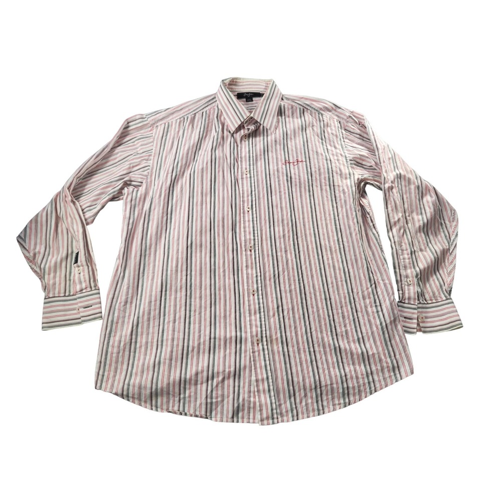 Vintage Sean John Button Up Shirt Men XXXL Striped 90S Hip‎ Hop Streetwear Work